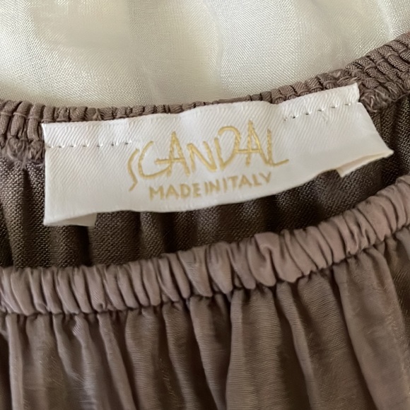 Luxurious boho-chic silk/viscose lined tunic top by Scandal Italy, size Large - Picture 2 of 11